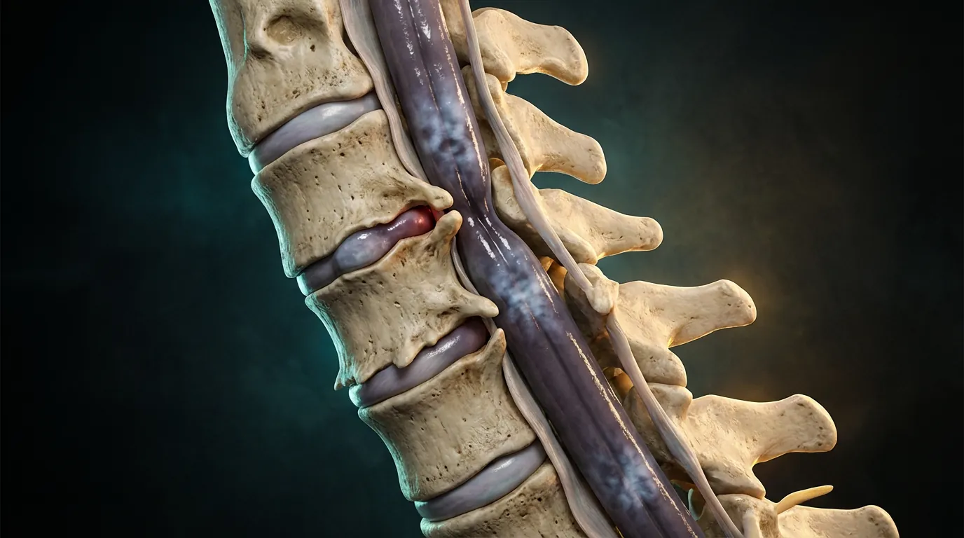 Cervical myelopathy with cord compression