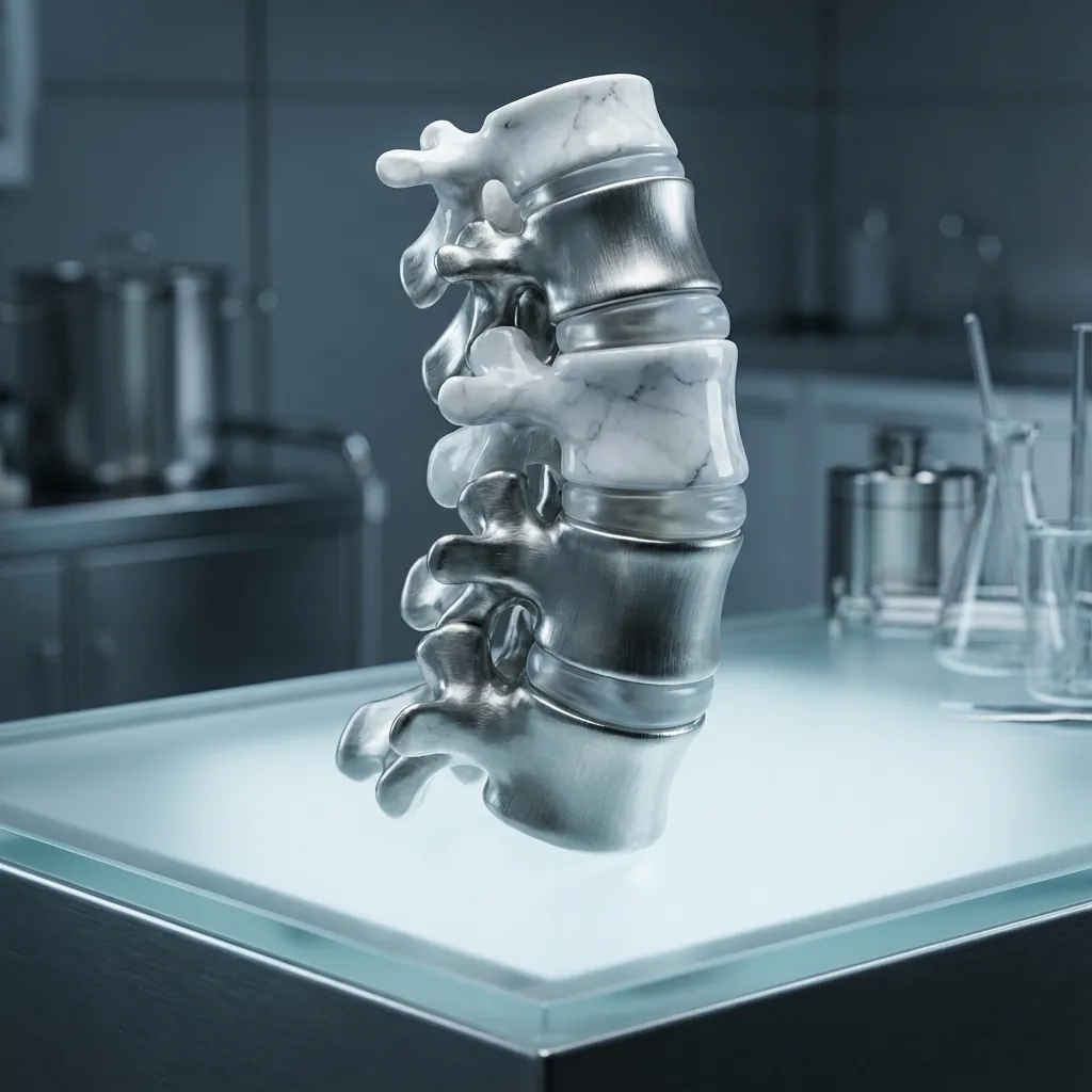 Pre-operative assessment model showing cervical and lumbar spine structures